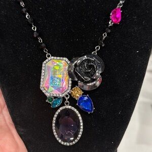 Elegant FireFly Multicolor Jewelry Statement Necklace by La Dolce Vita.